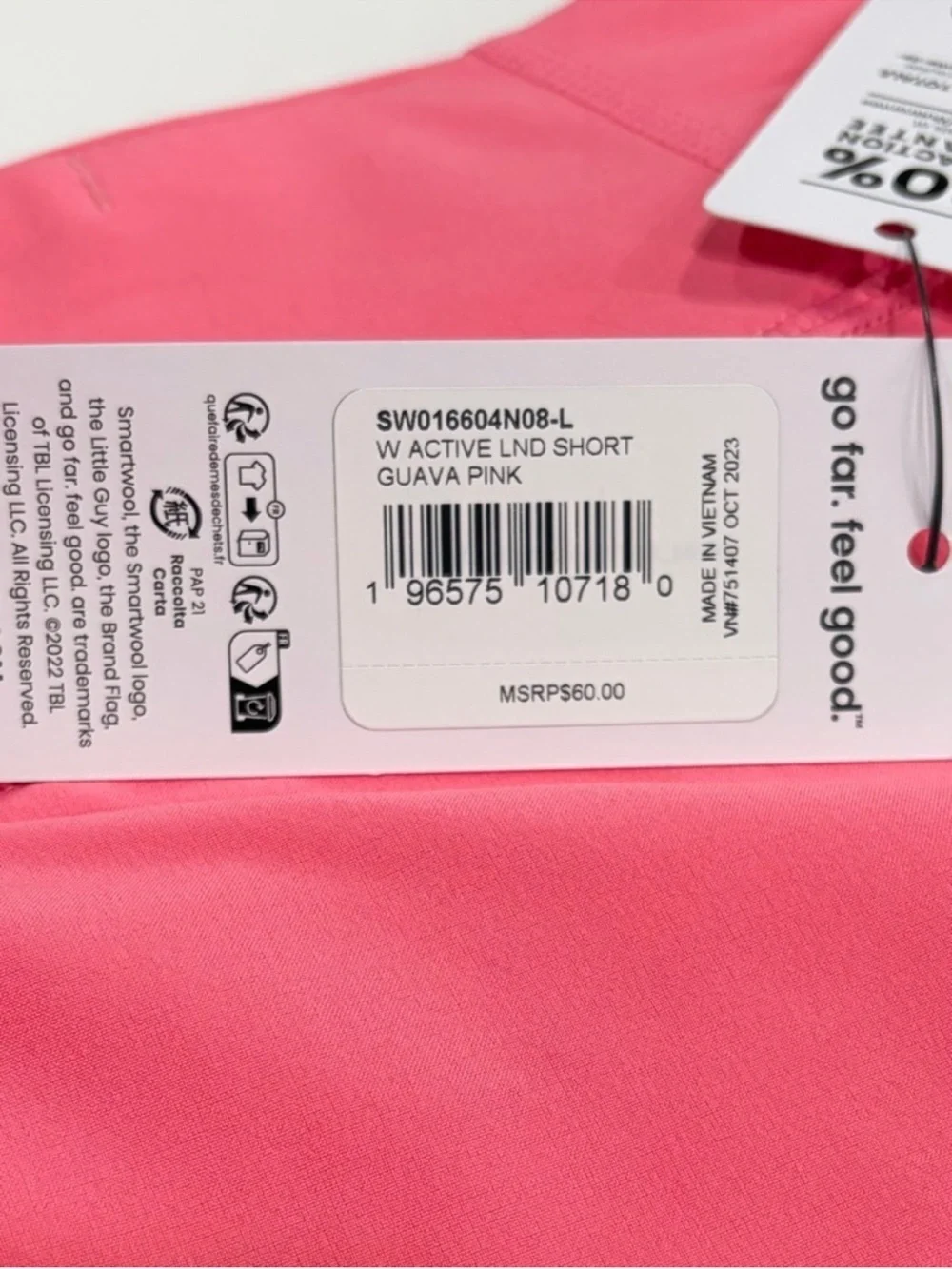 SmartWool Women's XL Active Lined Shorts Built-In Briefs Guava Pink NWT